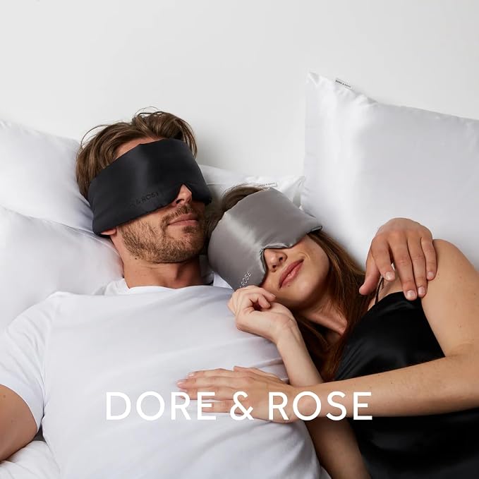 Dore & Rose Deep Sleep Mask Light Blocking, 23 Momme Mulberry Silk Eye Mask - Image 5