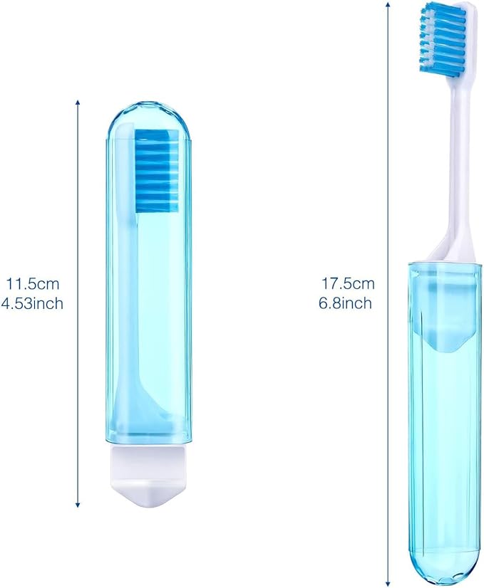 Patelai 2 Pcs Travel Toothbrush Set, Soft Bristle Mini Foldable Tooth Brush - Image 2