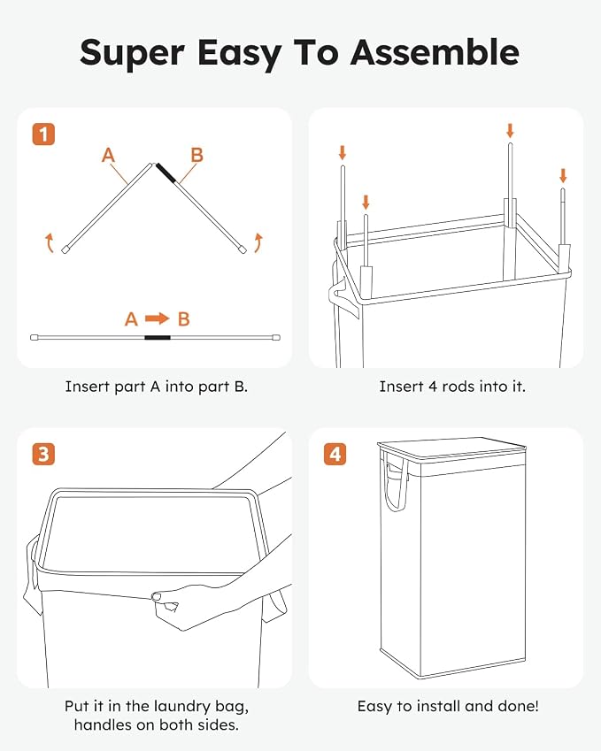SOLEDI Laundry Hamper with Lid 100L Large & Tall Collapsible Laundry Baskets - Image 6