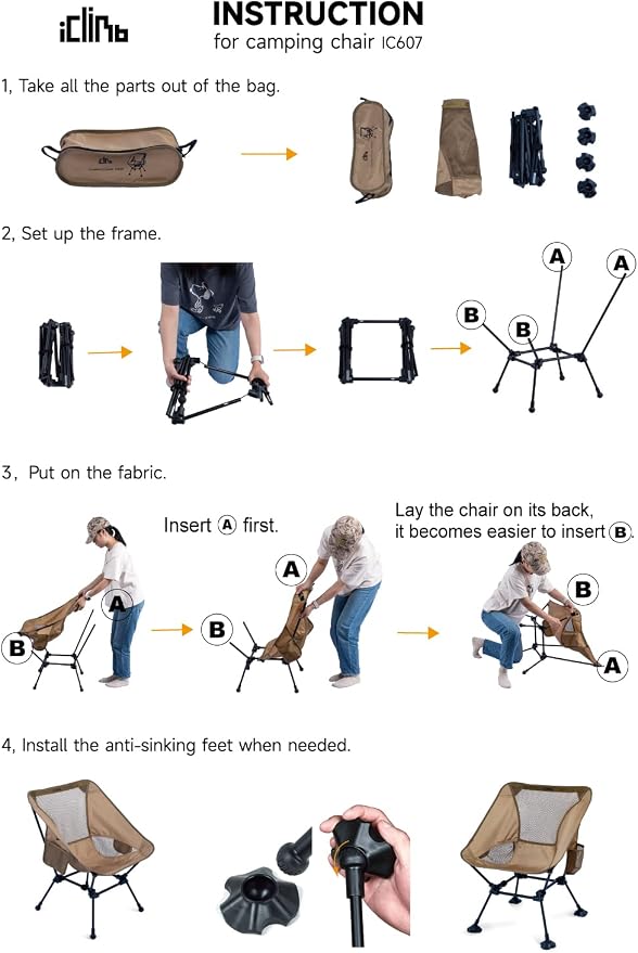 iClimb Ultralight Compact Camping Folding Beach Chair - Image 8