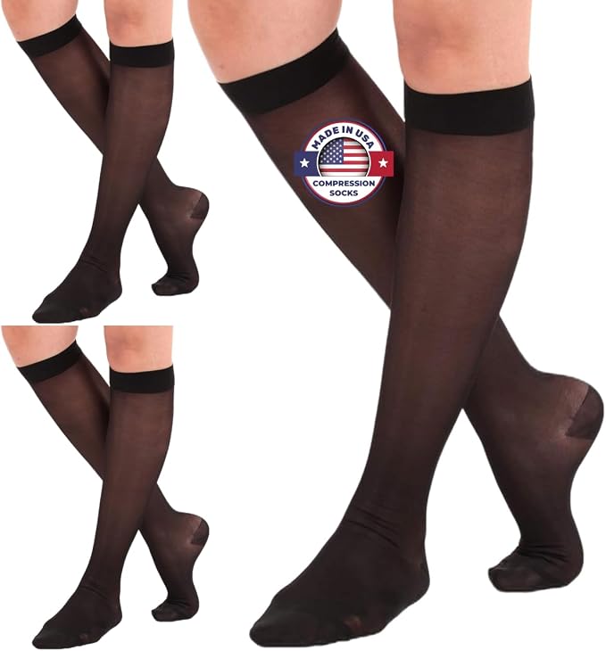 Made in USA - Wide Calf Compression Stockings by AbsoluteSupportCompressionSocks
