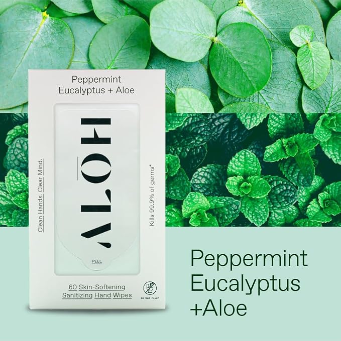 ALŌH Peppermint Eucalyptus Sanitizing Hand Wipes - Image 4