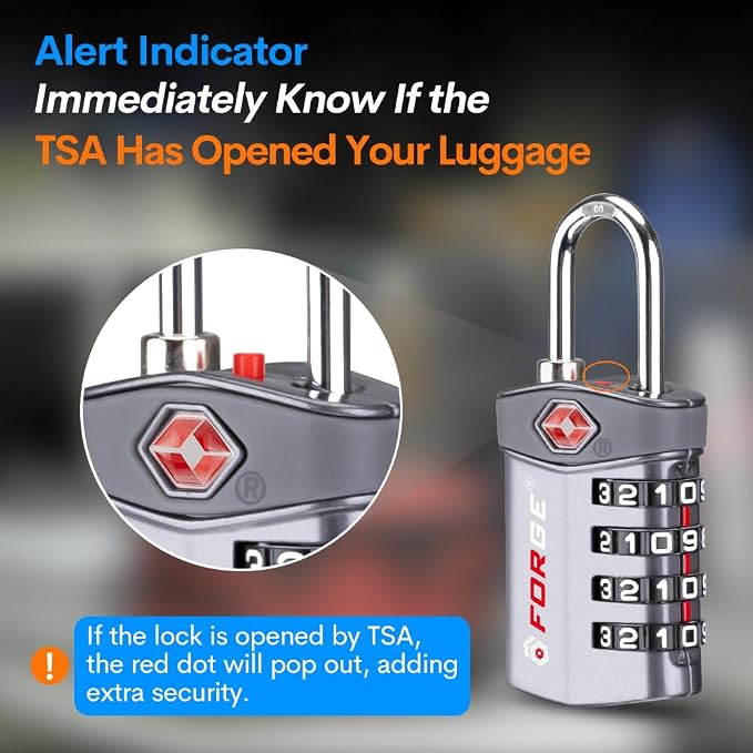 Forge 4-Digit Combination Lock, TSA Approved Locks - Image 4