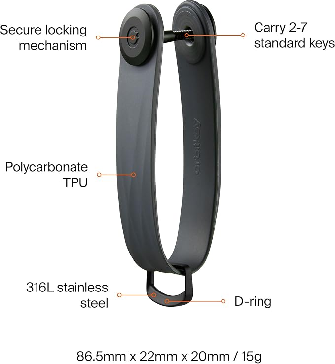 Orbitkey New Active Key Organizer Lite w/updated D-Ring | Weather Resistant - Image 5