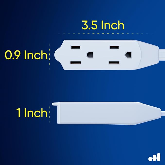 Maximm Cable 3 Ft 360° Rotating Flat Plug Extension Cord/Wire, 16 AWG Multi 3 - Image 4