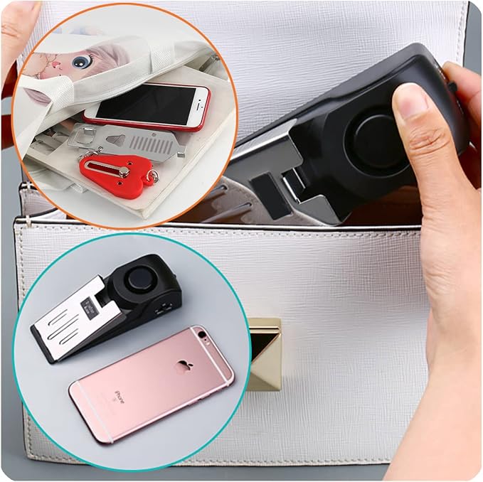 3 Packs Portable Door Stop Alarm & Door Lock, Upgraded Home Security Door - Image 5