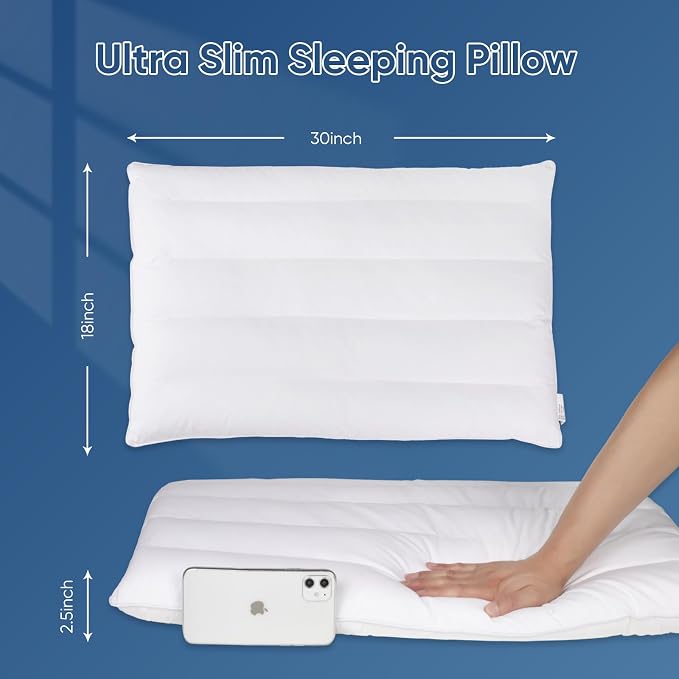 MINUPWELL 2 Packs Ultra Flat Pillows - Image 4