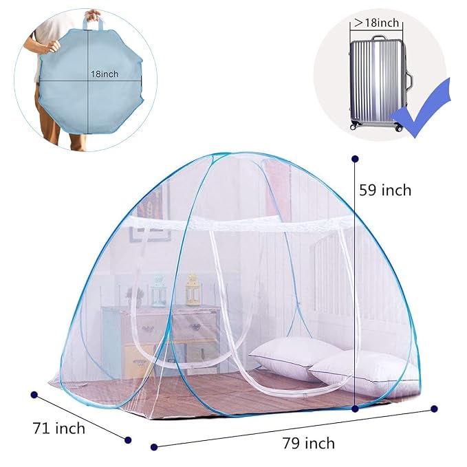 AMMER Pop-Up Mosquito Net Tent for Beds Portable Folding Design - Image 3