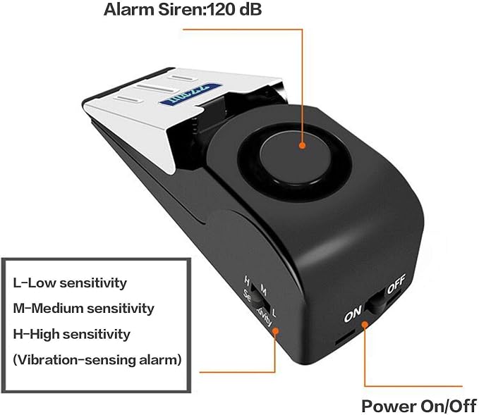 ZZRUI Door Stop Alarm with 120dB Siren, Portable Wedge Door Stopper Security - Image 4