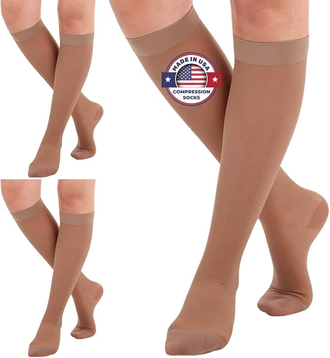 Made in USA - Wide Calf Compression Stockings by AbsoluteSupportCompressionSocks