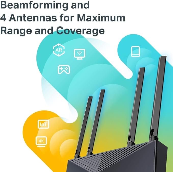 TP-Link Smart WiFi 6 Router – 4 Gigabit LAN Ports, Dual Band 802.11AX Router - Image 3