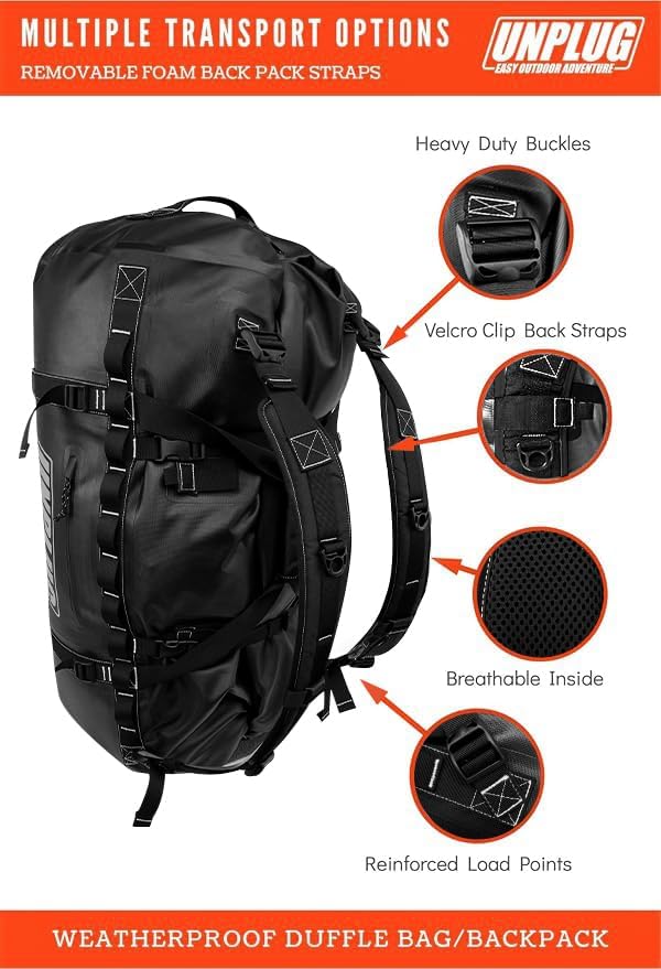 UNPLUG Ultimate Adventure Bag -1680D Heavy Duty Waterproof Travel Duffel Bags - Image 4