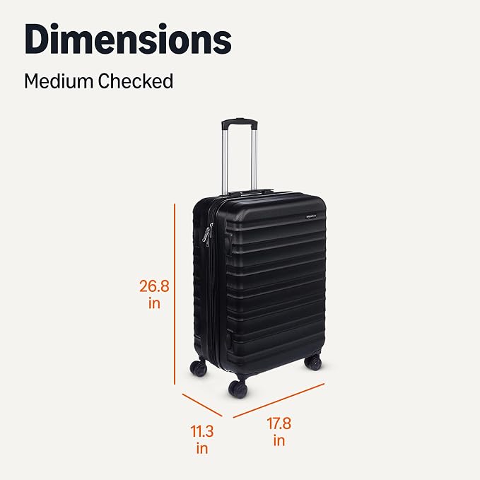 Amazon Basics 26" Hardside Medium Checked Luggage, Hardshell Suitcase - Image 6