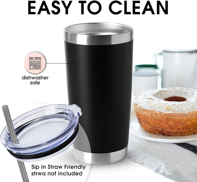 HASLE OUTFITTERS 20oz Stainless Steel Tumblers Bulk, Insulated Travel Cup - Image 3