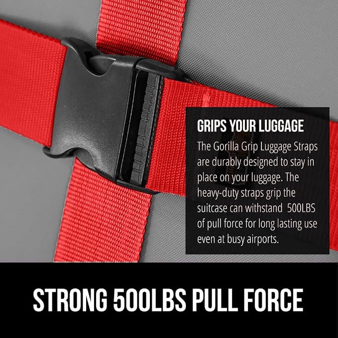 GORILLA GRIP Heavy Duty Adjustable Luggage Straps - Image 3
