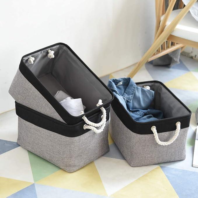 TheWarmHome Storage Basket for Organizing- 16x12x8 inch 1 Pack Fabric Storage - Image 4