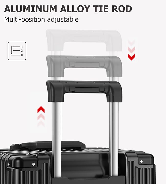 feilario 26in Super Large Captain Aluminum Frame Hardside Spinner Wheels Luggage - Image 6