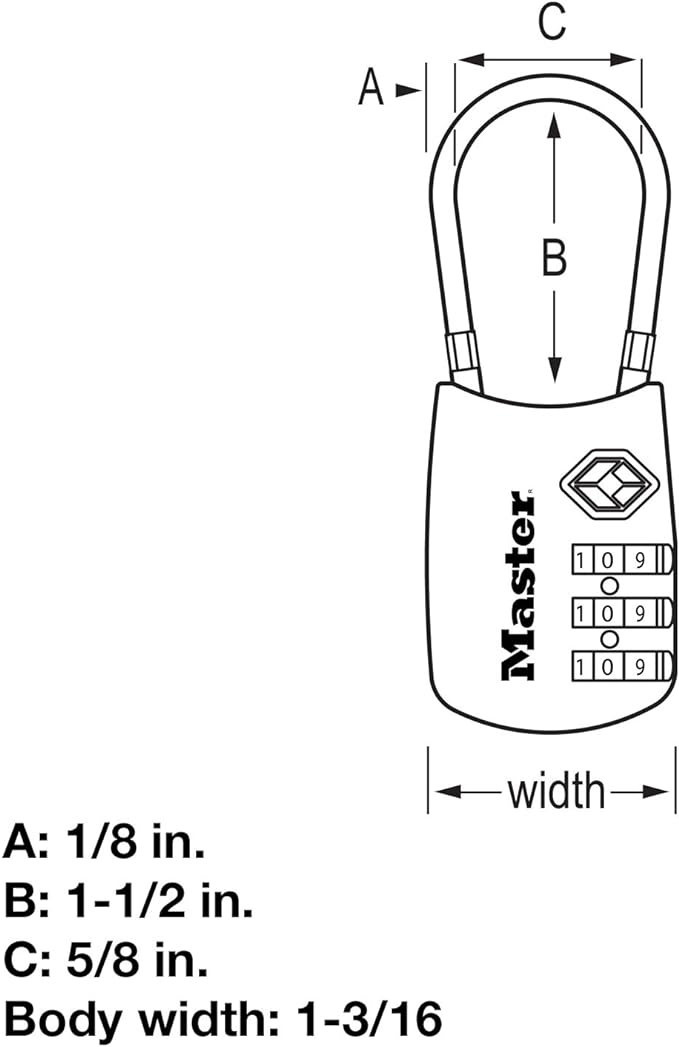 Master Lock 4688D Accepted Set Your Own Combination TSA Approved Luggage Lock - Image 6