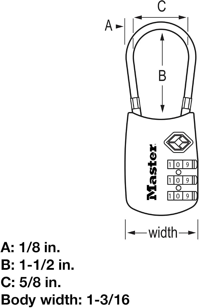 Master Lock 4688D Set Your Own Combination TSA Approved Luggage Lock, 1 Pack - Image 6