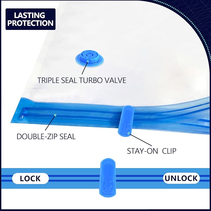 Vacuum Storage Bags for Blankets and Comforters 8 Jumbo Vacuum Seal Bags for - Image 2