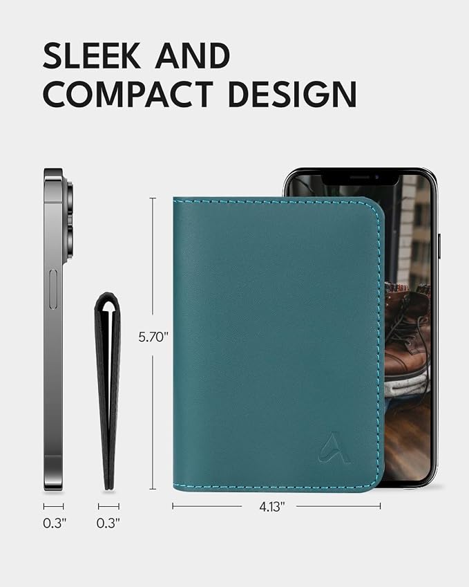 ALLIVE Passport Holder for Travel Women Men, Genuine Leather Passport Cover - Image 6