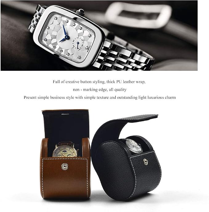 Oirlv Luxury Leather Watch Storage Box Travel Single Watch Case Watch Gift Box - Image 3