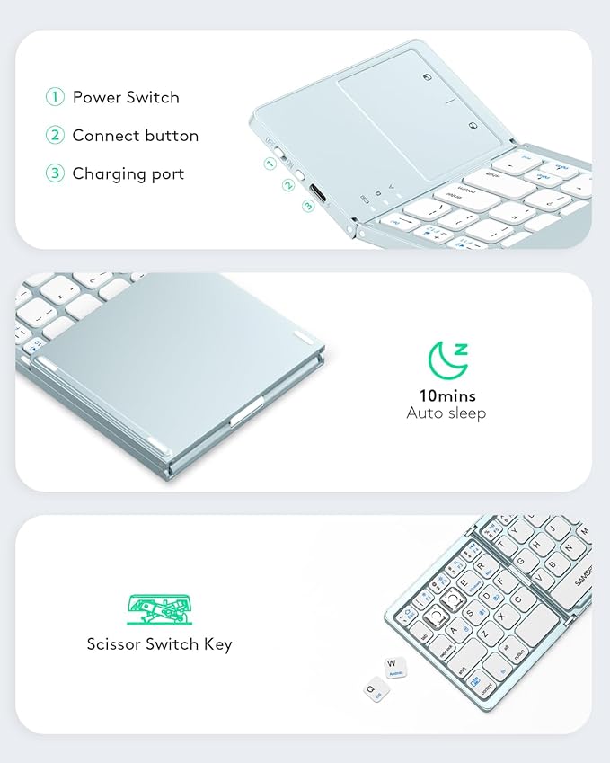 Samsers Multi-Device Foldable Bluetooth Keyboard - Image 6