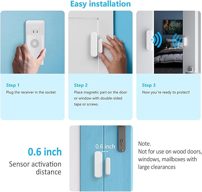 Wireless Door Chime, Door Open Sensor Alarm When Entry Business/Office/Store - Image 6