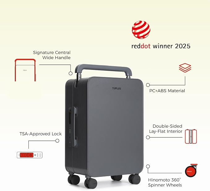 TUPLUS 20” Carry-On Hardside Luggage Lightweight ABS Travel Suitcase - Image 2