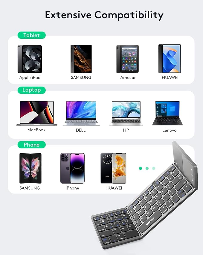 Samsers Multi-Device Foldable Bluetooth Keyboard - Image 8