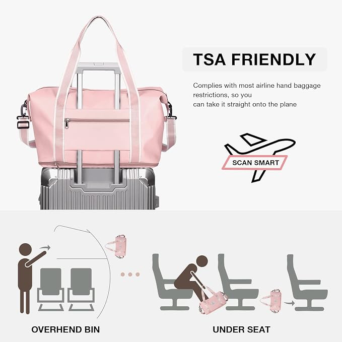 Travel Duffel Bag, Sports Tote Gym Bag, Shoulder Weekender Overnight Bag - Image 4