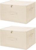 ANMINY 2PCS Storage Bins with Zipper Lids 51.9 Qt Lidded Fabric Storage Boxes by ANMINY