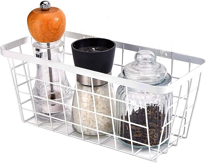 2 Set LeleCAT Hanging Wall Basket Organizer, Over the Cabinet Door Adhesive - Image 3