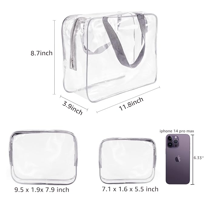 4Pcs Crystal Clear PVC Travel Toiletry Bag Kit - Image 4