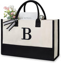 TOPDesign Embroidery Initial Canvas Tote Bag, Personalized Present Bag by TOPDesign
