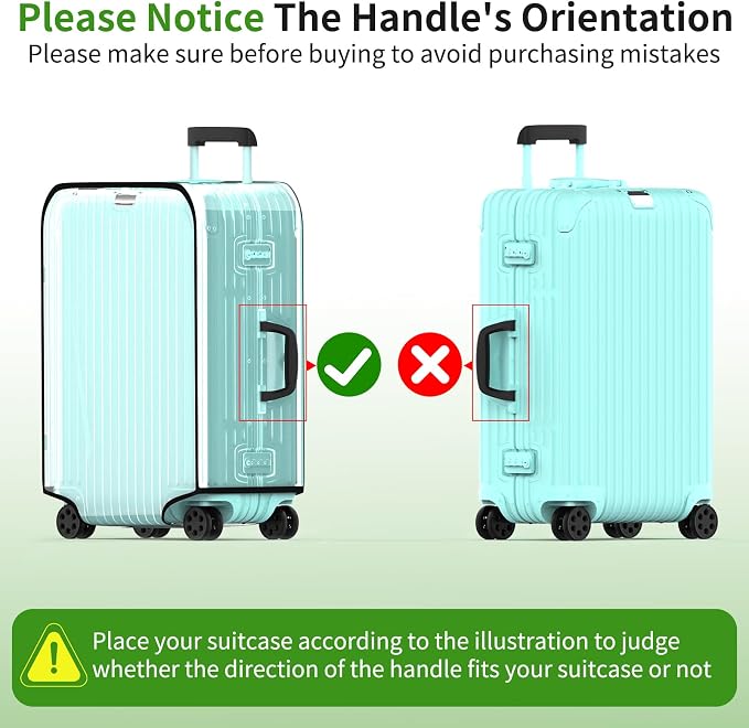 Suitcase Covers For Luggage, 26 Inch Clear PVC Luggage Covers Protector Full - Image 3