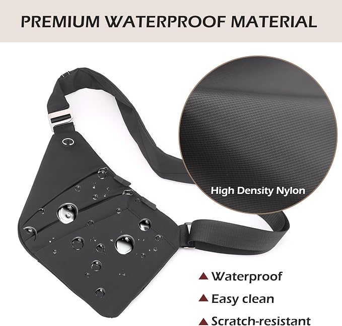 Anti Theft Crossbody Bags for Women Men, Slim Sling Bags - Image 6