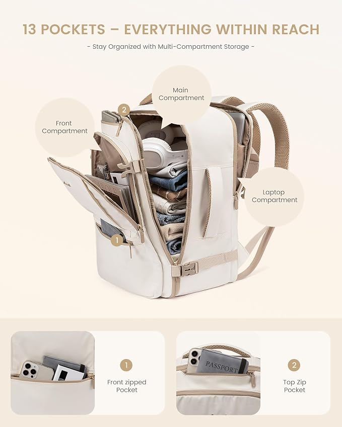 LOVEVOOK Travel Backpack for Women & Men, 40L Large Carry On Backpack Airline - Image 8