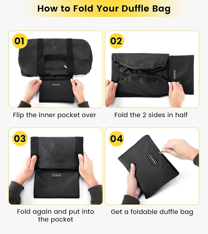 Vorspack Duffel Bag 20-24-28 Inches Foldable Gym Bag - Image 5