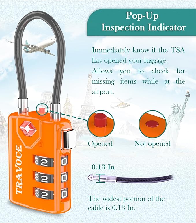 TSA Approved Luggage Locks, Travel Locks Which Also Work Great as Gym Locks - Image 6