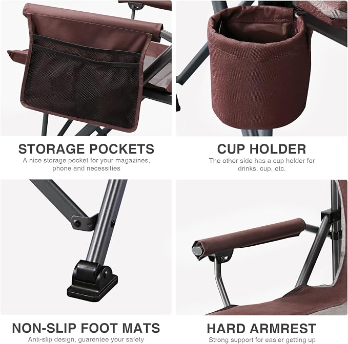 EVER ADVANCED Oversized Folding Camping Chair, - Image 7