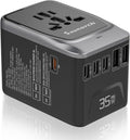 Universal Travel Adapter, PD 35W 7 in 1 International Power Plug Adapter by SAUNORCH