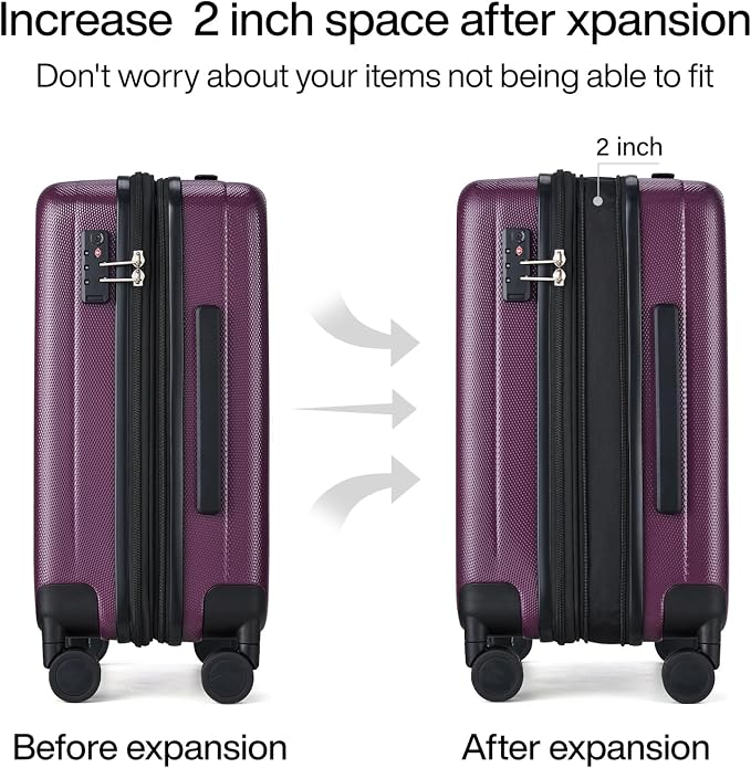 Hanke 24 Inch Expandable Checked Luggage Lightweight PC Hard Case luggage - Image 3