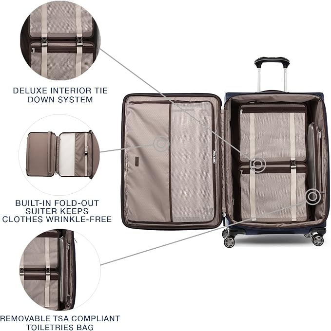 Travelpro Platinum Elite Softside Expandable Checked Luggage, 8 Wheel Spinner - Image 6