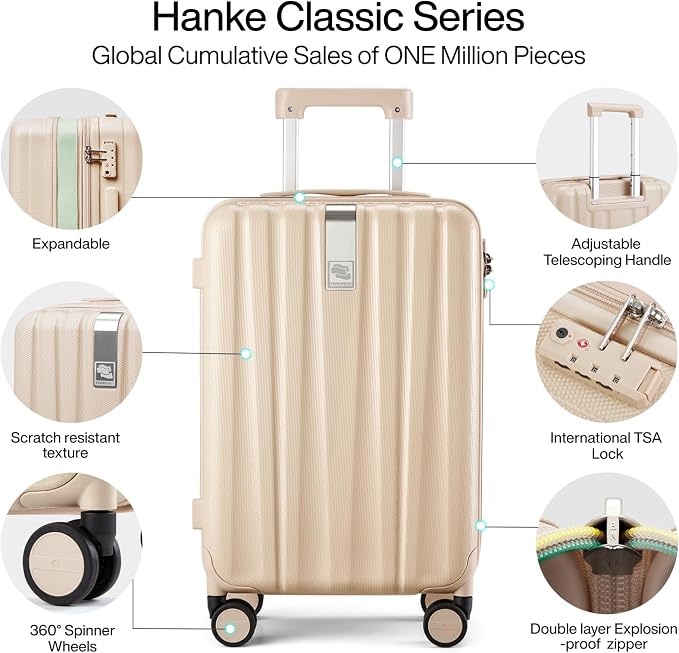 Hanke 20 Inch Expandable Carry on Luggage 22x14x9 Airline Approved Lightweight - Image 5