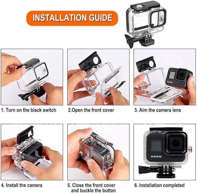 Compatible for Go Pro Hero 4/3+/3 Black Silver Waterproof Housing Case - Image 4