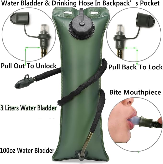 ATBP Tactical Water Hydration Pack Military 3L Water Bladder Carrier Backpack - Image 3