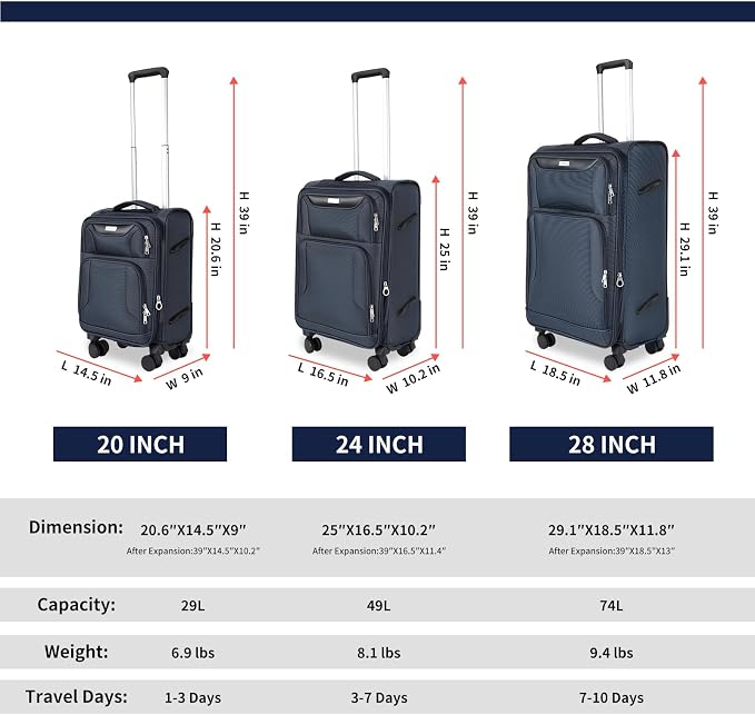 3-Piece Softside Expandable Luggage Set - Image 2
