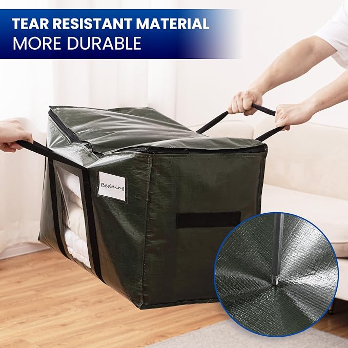 TAILI 10 Pack Green Extra Large Storage Bags, Heavy Duty Totes - Image 6