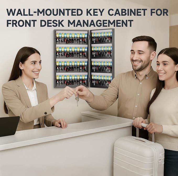 96 Key Lock Box, Key Cabinet Organizer, Key Safe Security Storage Lockbox Holder - Image 4